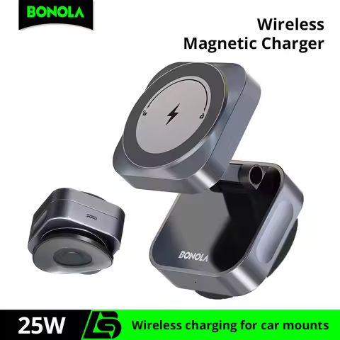 Bonola Car Suction Cup Wireless Charger 25W for iPhone 17 Pro Max/17 Pro Magnetic Wireless Charger f
