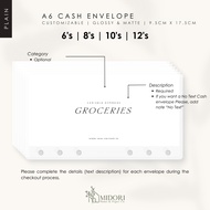 A6 Laminated Cash Envelopes | Minimal & Aesthetic | Budgeting Tools | Cash Stuffing