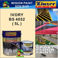 BS 4052 IVORY ( 5L ) 5 Liter ZINXER EPOXY PAINT Two Pack Epoxy Floor Paint - 4 Liter + 1 Liter