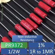 2Pcs Non-inductive Resistance PR9372 Audio Resistor 1/2W 1R 1MR 1% RA Resistor 22R 120R 200R 360R 1K