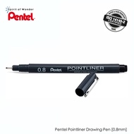 Pentel ปากกาตัดเส้น เพนเทล Pointliner หมึกสีดำ หัวปากกา 5 ขนาด (0.05 0.1 0.3 0.5 0.8mm)