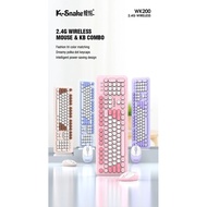 K-Snake Wireless Keyboard Mouse Set Cute Punk Keycap USB Wireless Business Keyboard Mouse Set Laptop