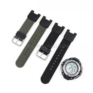For Casio Lightweight Breathable Nylon Watch Band SGW-100/200 GW-3000B 12X24mm Features Concave Inte