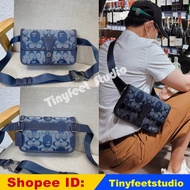 C4512 Bape Turnlock Tab Belt Bag In Signature Chambray Men Waist Chest Pouch Beg 4512