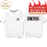 "HARGA MURAH"Kaos Polos Wanita Pria Karakter Kartun One Piece demi Keadilan Bendera One Piece-KatunC