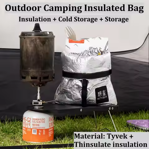Ultralight 50g Tyvek Insulated Cooler Bag 3M Thinsulate, Portable Thermal Pouch for Camping Hiking, 