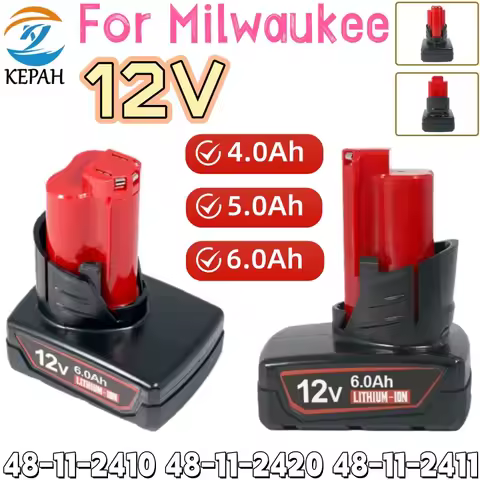12V 5Ah/6Ah Li-ion Battery for Milwaukee 12V Tools M12 12V M12B6 XC 6.0Ah Cordless Drill Lithium-Ion