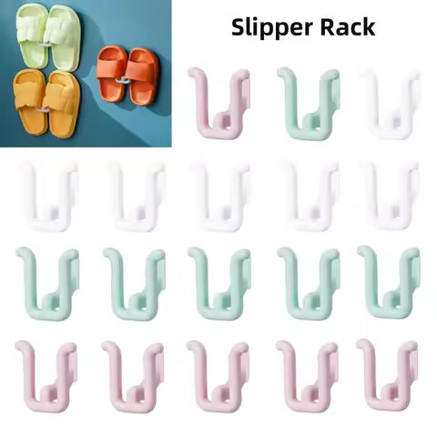 Slippers Rack No Punching Bathroom Simple Slipper Hook Toilet Drainage Rack Wall Mounted Bedroom Nea