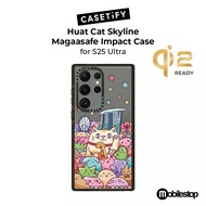 CASETiFY Magaasafe Impact Case for S25 Series - Huat Cat Skyline Clear Black