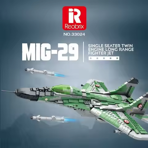 Realistic MIG29 Fighter Plane Block Kit DIY Ornament Gift For Adult Military Fans Desk Bookshelf Col