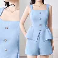 Lovito Casual Tops or Bottoms Spiked Spring/summer Tops or Bottoms for Women L150ED635 Lovito Tops a