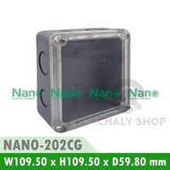 NANO Electric NANO-202CG Waterproof Plastic BOX Clear Cover Size W109.50xH109.50xD59.80 mm Gray (JUN