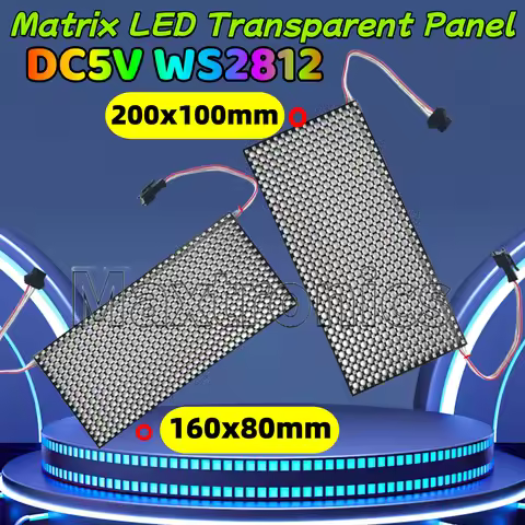 2 Size WS2812 160x80mm /200x100mm Programmable 16* 32 Dot Matrix LED Panel SPI Protocol DC5V Full Co