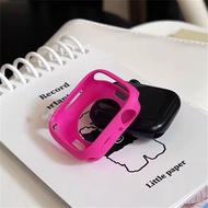 สีลูกอมน่ารักป้องกันซิลิโคนเหลวเคสสำหรับ Apple Watch ฝาครอบ SE Series 9 8 7 6 5 Bumper 49Mm 41Mm 45Mm 44Mm 38Mm 42MM 40 Soft Shell