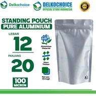 Standing Pouch PURE ALUMUNIUM FOIL Delkochoice Ziplock Packaging 12x20cm