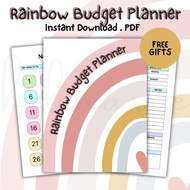 Rainbow Budget Planner Printable PDF Budget Planners Money Cash Journal Book Buku Simpanan Duit 存钱本 