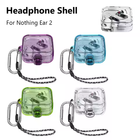 For Nothing Ear 2 2023 PC Earphone Headphones Cover with Lanyard and Keychain for Nothing Ear 2 Wate