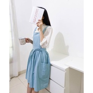 Korean Linen Apron - X Strap by mnw.curated (Korean Style Cooking Apron)