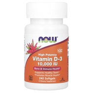 Now Foods Highest Potency Vitamin D-3 10000 IU 120 Softgels วิตามินดี 3