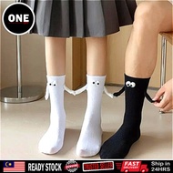 Cute white and black pure cotton socks couple magnetic holding hands socks magnet