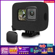 [sgstock] FitStill Windslayer Cover Muffler Windproof Housing Frame Case for Gopro Hero 11 Hero 10 Hero 9 Black Foam Win