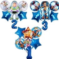 6pcs Toy Story Foil Balloons Buzz Lightyear Woody Birthday Party Decorations Kids Ballon Baby Shower
