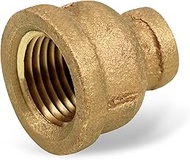 Everflow BRRC0121-NL 1/2 x 1/4 Inch Lead Free Brass Reducing Coupling with Female National Pipe Tape