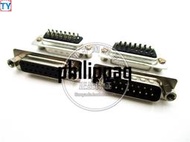 DB15 公頭 母頭 黑前卯 半鍍金 焊線式 2排15芯 D-SUB 連接器