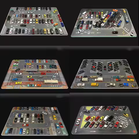 1:64 Scale Car Streets in World Cities Road Scene Accessory Parking Lot Mat For Diecast Vehicle Disp