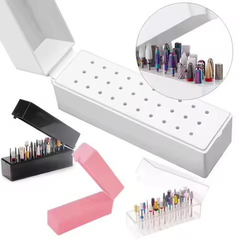 30-hole Nail Storage Box Nail Polishing Head Display Rack Storage Box Nail Tool Box Milling Cutter S