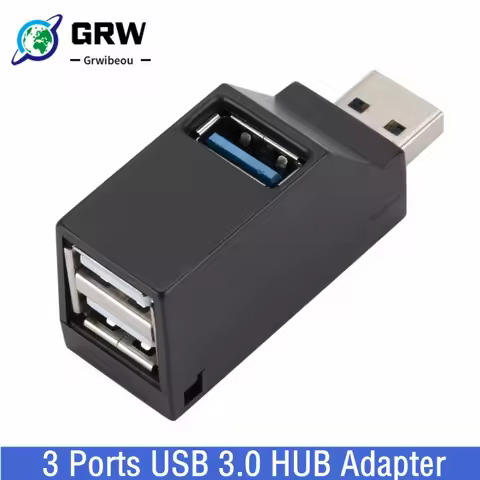 Grwibeou Mini 3 Ports USB 3.0 HUB Extender Splitter USB Hub 3.0 2.0 Adapter High Speed For PC Laptop