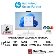 HP Pavilion 27-CA2001d 27" Touch FHD All-in-One Desktop PC Snowflake white ( i7-13700T, 16GB, 1TB SS