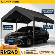 Canopy 10-20FT Gazebo Tent Camping Tent  Heavy Duty Car Canopy Canopy Garage Party Tent 3*3M Black