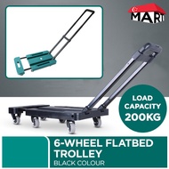7-Wheel Flatbed Trolley | 2 Wheels | 4 Wheels | Kitchen Trolley | Kitchen Rack | Foldable Trolley