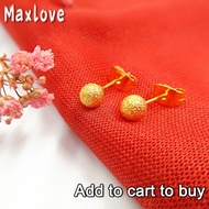 Maxlove Jewelry Saudi Gold 18k Legit Gold Earrings Student Peas Earrings Bone Studs Gold Earing Set