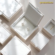 GREAT Jewelry Box, Satin White/Pink Jewelry Packaging Box, Elegant Display Organizer Earring Organiz