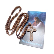 Catholic Rosary Necklace - Rosary 77 x Our Father Made of Stigi Wood - Rosary 77 Our Father