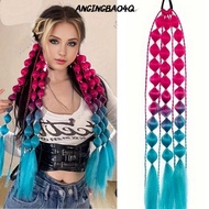 ANGINGBAO4Q Kids Bubble Ponytail Extension, for Girls for EDC Festival Rave Lightweight Colored Hair