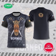 （JING02）fashion 2025 Jersey Sun T-shirt Borneo Tribal Motif Shield Power Pattern Ethics Sarawak Stat