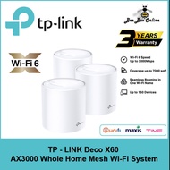 TP-Link Deco X60 AX3000 WiFi 6 Wireless Mesh Repeater Router (2-Pack/ 3-Pack)