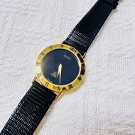 GUCCI 雪莉系列 黑金色羅馬錶盤 石英手錶 Vintage (男女款)✨