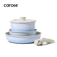 CAROTE Light Blue Gradient Granite Set of 5pcs, Sticky Meaning Carotene Cookware With Removable Hand