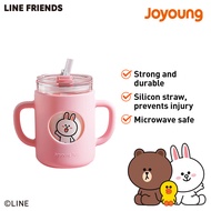 Joyoung Line Silicone Milk Straw Cup l Breast Feeding Milk l Microwave Safe l Precise Measuring