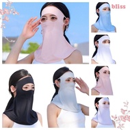 BLISS Ice Silk Mask, Anti-UV Sunscreen Veil Summer Sunscreen Mask, Breathable Face Gini Mask Sun Protection Ice Silk Bib Women Neckline Mask Golf