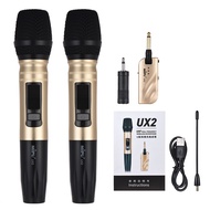 UHF Dual Frequency Wireless Handheld Microphone Mic System (1 Receiver + 2 Microphones)