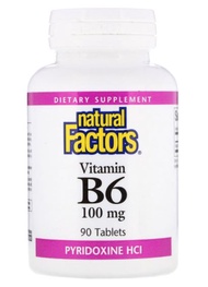 Natural Factors, Vitamin B6, Pyridoxine HCl, 100 mg, 90 Tablets