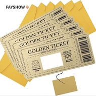 FAYSHOWSG Golden Ticket Scratch- Card,  Scratch  Ticket Concert Ticket,  Party Favor with Envelope R
