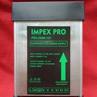 Rainproof IMPEX PRO 16.6A 200W outdoor DC 12V power supply PSU 12v power supply