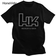 HONEVIDIC HK Firearms Heckler And Koch Tshirt For Men Short Sleeves Leisure Cool T-Shirts Slim Fit P