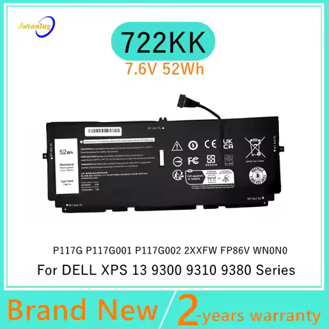 722KK 2XXFW Laptop Battery For Dell XPS 13 9300 9310 9380 (2020) 13.4" Series P117G P117G001 P117G00